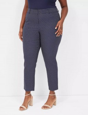 Women Lane Bryant 4-Season Slim Ankle Pants Navy | JTY881OC