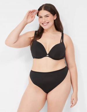 Women Lane Bryant Boost Plunge Bralettes Black | FIE5184JG