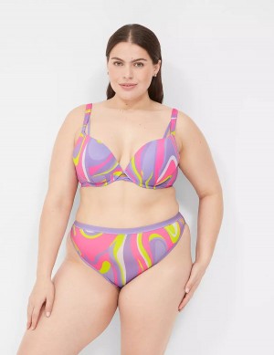 Women Lane Bryant Boost Plunge Bralettes Purple Multicolor | YLH5026JW