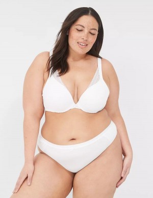 Women Lane Bryant Boost Plunge With Lace Bralettes White | TZM8082RS