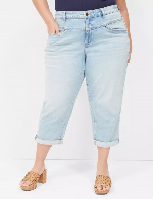 Women Lane Bryant Boyfriend Fit Capri Jeans Light Blue | OBH5747JE