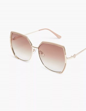 Women Lane Bryant Butterfly Aviator Sunglasses Brown | EMN8332TI