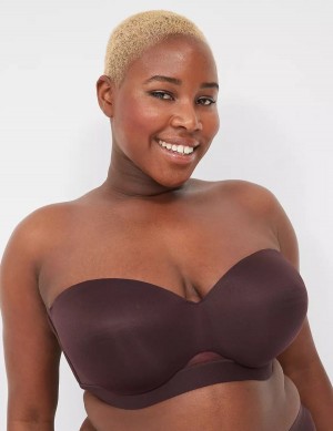 Women Lane Bryant Comfort Bliss Lightly Lined Multi-Way Strapless Bra Chocolate Purple | UEV7459DK