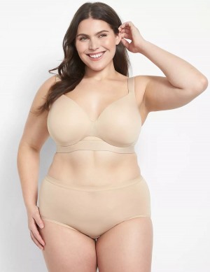 Women Lane Bryant Comfort Bliss Lightly Lined Full Coverage Bralettes Beige | CTX6016JN