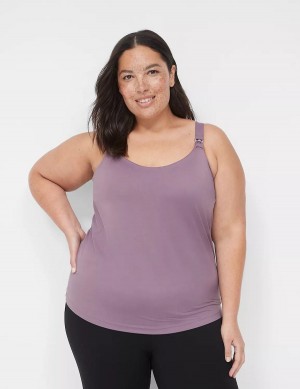 Women Lane Bryant Comfort Bliss Nursing Cami Bralettes Purple | OZY187BV