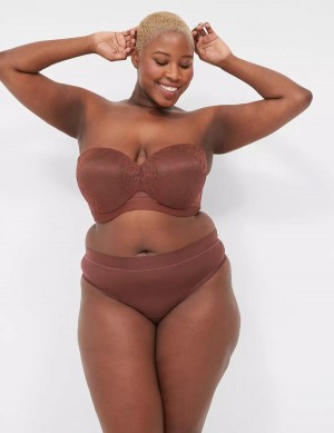 Women Lane Bryant Comfort Bliss Wide-Side Thong Panty Chocolate | OCY6430FF