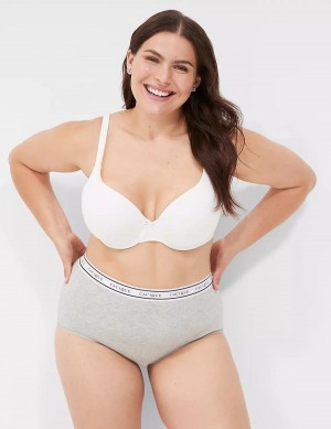 Women Lane Bryant Cotton Full With Wide Waistband Briefs Grey | FIX2776NL