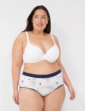 Women Lane Bryant Cotton Full With Wide Waistband Briefs White | JYF5746PE