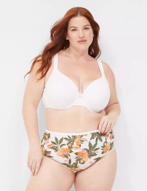 Women Lane Bryant Cotton High-Leg Briefs Yellow White | OHH518AZ