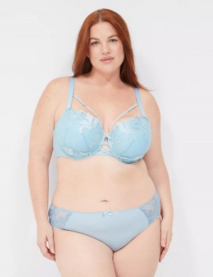 Women Lane Bryant Embroidered Boost Balconette Bra Blue | CJN380QB