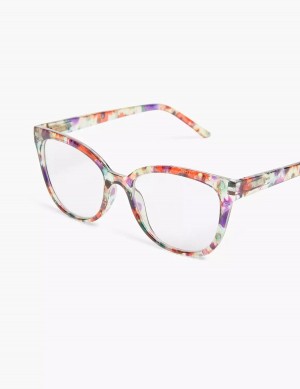 Women Lane Bryant Floral Cateye Reading Glasses Multicolor | QTF77GK