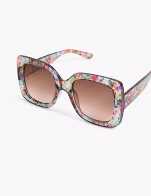 Women Lane Bryant Floral Square Sunglasses Multicolor | JIR6896XD