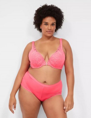 Women Lane Bryant Front-Close Smooth Boost Plunge Bralettes Pink | QDI9973OT