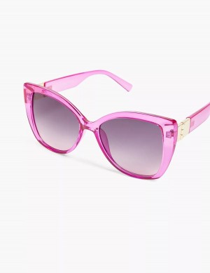 Women Lane Bryant Fuchsia Jelly Cateye Sunglasses Purple | PFZ5815QQ