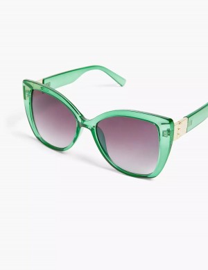 Women Lane Bryant Green Jelly Cateye Sunglasses Green | XWM6222IV