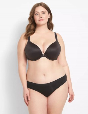 Women Lane Bryant Invisible Backsmoother Boost Plunge Bralettes Black | LST9725VX