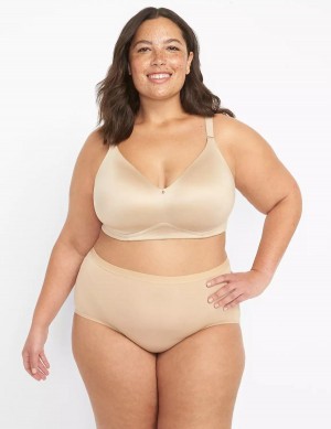 Women Lane Bryant Invisible Backsmoother Lightly Lined No-Wire Bralettes Beige | GAH4569XX