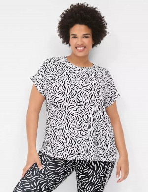 Women Lane Bryant LIVI Crew-Neck Recycled LIVI Soft Tee T Shirts White | JAG2078BB