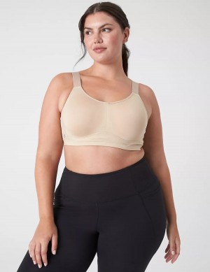 Women Lane Bryant LIVI High-Impact Wicking Underwire Sports Bra Beige | YEB4167DT