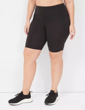 Women Lane Bryant LIVI High-Rise Recycled LIVI Soft Knee Shorts Black | FYD919EI