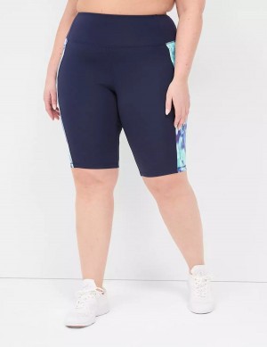 Women Lane Bryant LIVI High-Rise Recycled LIVI Soft Knee Shorts Dark Blue | QUV2844JV