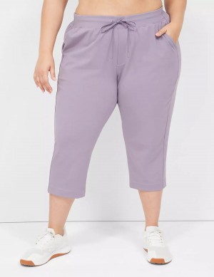 Women Lane Bryant LIVI Knit Capri Pants Purple Olive | GSO4110CM