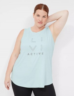 Women Lane Bryant LIVI Recycled LIVI Soft Logo Graphic Tank Top Light Green | ALY7272KP