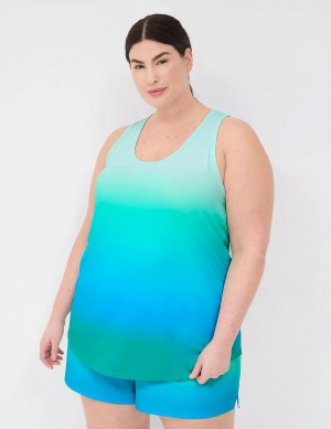 Women Lane Bryant LIVI Scoop-Neck Wicking Racerback Tank Top Green | NOU3314NE