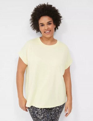 Women Lane Bryant LIVI Soft Crew-Neck Recycled Tee T Shirts Yellow | CAW3322JI