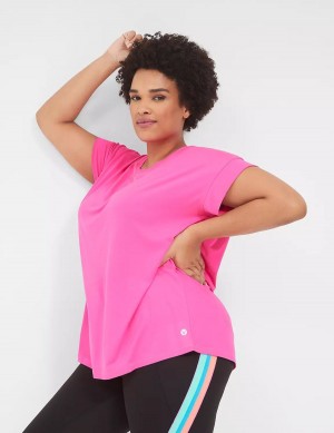 Women Lane Bryant LIVI Soft Crew-Neck Recycled Tee T Shirts Light Pink | GIB8065PZ