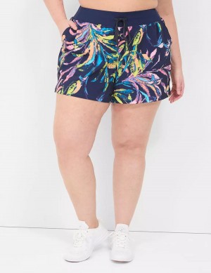 Women Lane Bryant LIVI Stretch Woven Shorts Navy Multicolor | IZF1737BB