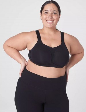 Women Lane Bryant LIVI Wireless Medium-Impact Wicking Sports Bra Black | ZSL5580XB