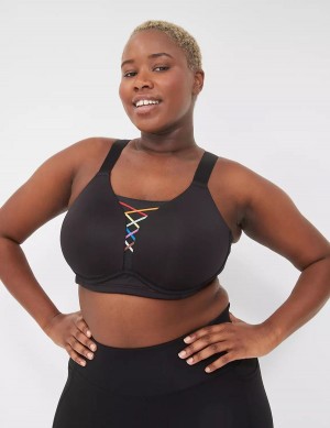 Women Lane Bryant LIVI Wireless Medium-Impact Wicking Sports Bra Black | SZN9610TI