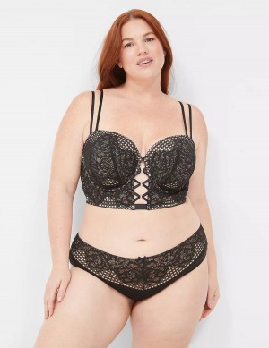 Women Lane Bryant Lace-Back Cheeky Panty Black | YDH671NR