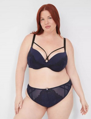 Women Lane Bryant Lace Max Boost Plunge Bralettes Blue | ZVB5188OV