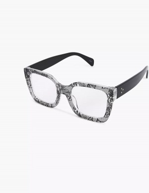 Women Lane Bryant Lace Print Square Reading Glasses White | ZVG9176XP