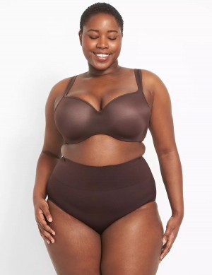 Women Lane Bryant Level 2 Shaping High-Waist Full Briefs Chocolate Purple | GZN6574TH