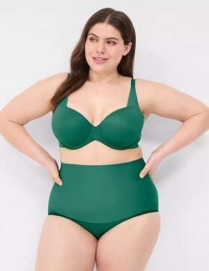 Women Lane Bryant Level 2 Totally Smooth High-Waist Briefs Dark Green | LBG3019XA