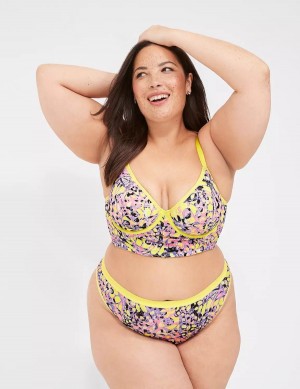 Women Lane Bryant Longline Demi Bralettes Yellow Multicolor | BXV7664YG