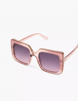 Women Lane Bryant Mauve With Goldtone Trim Square Sunglasses Purple | ZPX7638KE