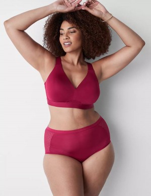 Women Lane Bryant No-Show Full with Lace Briefs Red | JJG2120YU