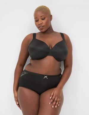 Women Lane Bryant No-Show Full with Lace Briefs Black | MME8888NG