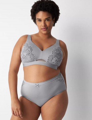 Women Lane Bryant No-Show Full with Lace Briefs Grey | ATK819WF