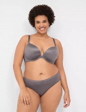 Women Lane Bryant No-Show With Lace Trim Hipster Panty Dark Grey | CFG538HD