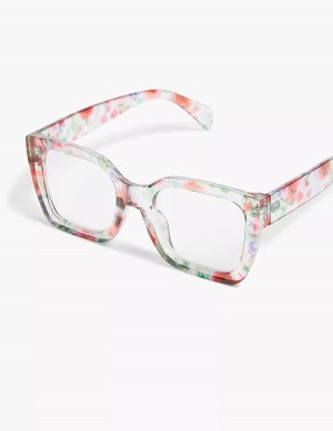 Women Lane Bryant Pastel Rose Square Reading Glasses Red Multicolor | JBN9891JE