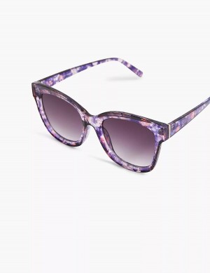 Women Lane Bryant Purple Floral Cateye Sunglasses Purple Multicolor | TRM2928PK