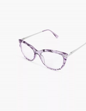 Women Lane Bryant Purple Textured Cateye Reading Glasses Purple | MTP6911ZK