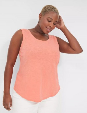 Women Lane Bryant Scoop-Neck Tank Top Coral | VSJ758MR