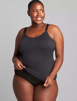 Women Lane Bryant Seamless Nursing Cami Bralettes Black | NWI8056BG