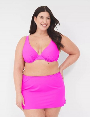 Women Lane Bryant Side Slit Swim Skirts Pink | MFR9753GE